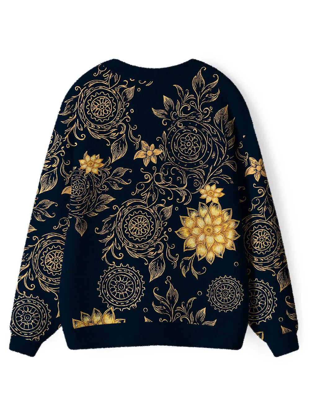 Orionride Golden Flowers Men's Cardigan Knit Sweaters sold by Orionride product image thumbnail 2