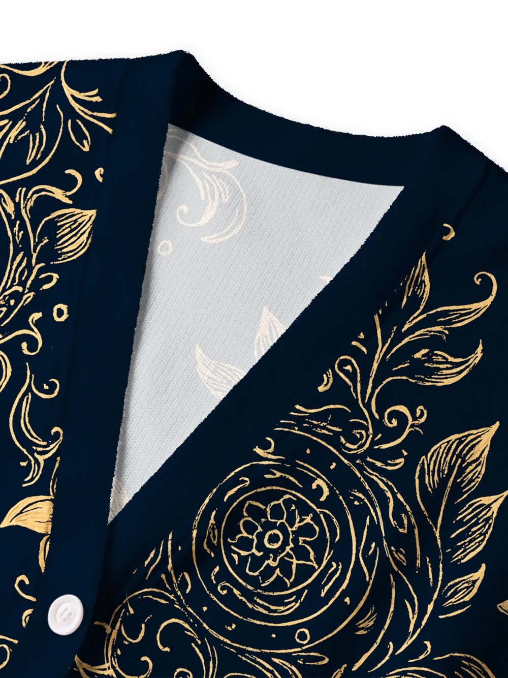 Orionride Golden Flowers Men's Cardigan Knit Sweaters sold by Orionride product image thumbnail 3