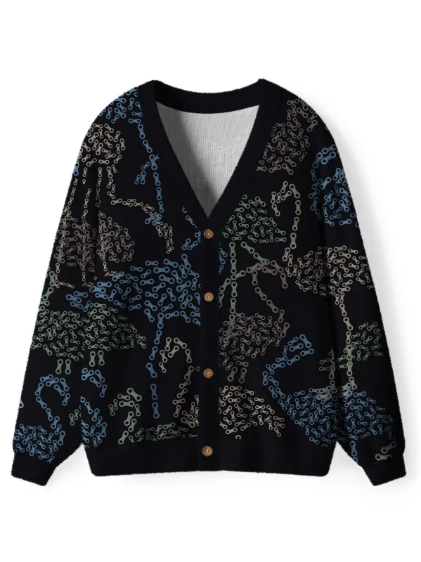 Orionride Chain Flamingos Men's Cardigan Knit Sweaters sold by Orionride