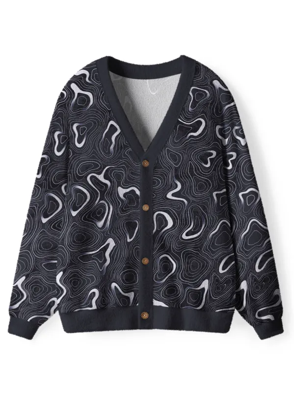 Orionride Mysterious Contours Men's Cardigan Knit Sweaters sold by Orionride