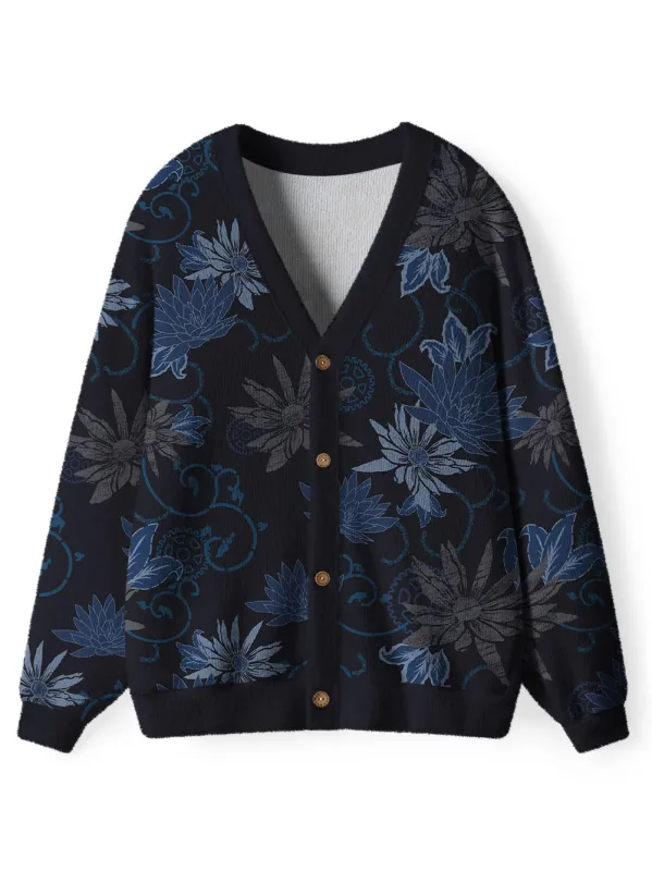 Orionride Dark Flowers Men's Cardigan Knit Sweaters sold by Orionride