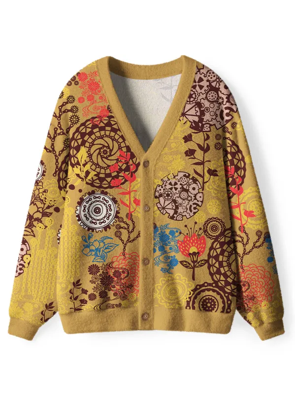 Orionride Magical Flowers Men's Cardigan Knit Sweaters sold by Orionride
