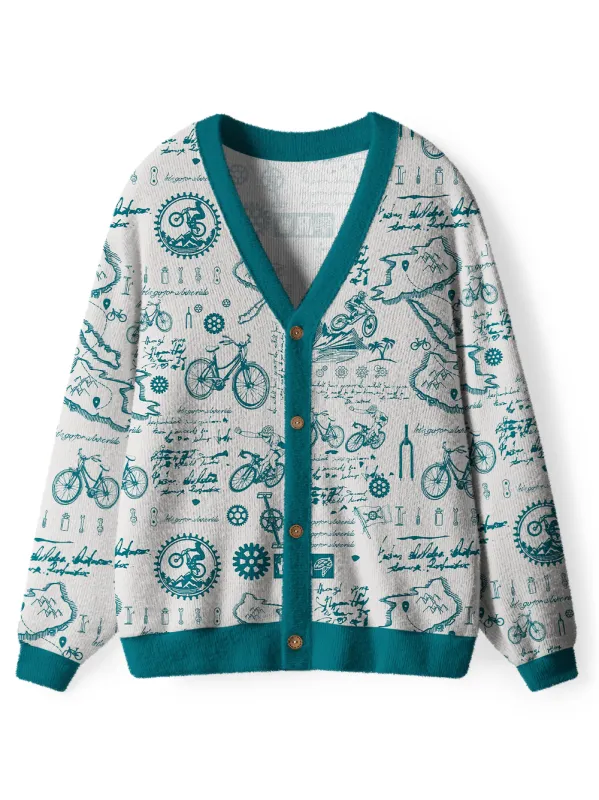 Orionride Cycling Diary Men's Cardigan Knit Sweaters sold by Orionride