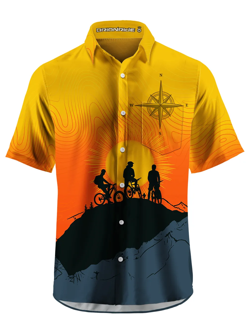 Orionride Sunrise Adventure Zipper Pockets Ultra Lightweight Short Sleeves Gravel Shirt sold by Orionride