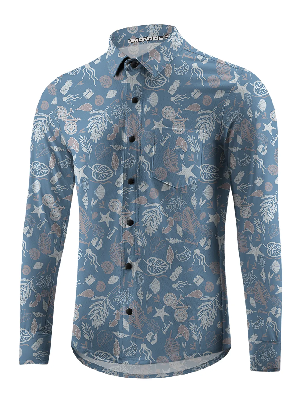 Orionride Underwater World Men's Stretchy Breathable Long Sleeve Gravel Shirt sold by Orionride product image thumbnail 2