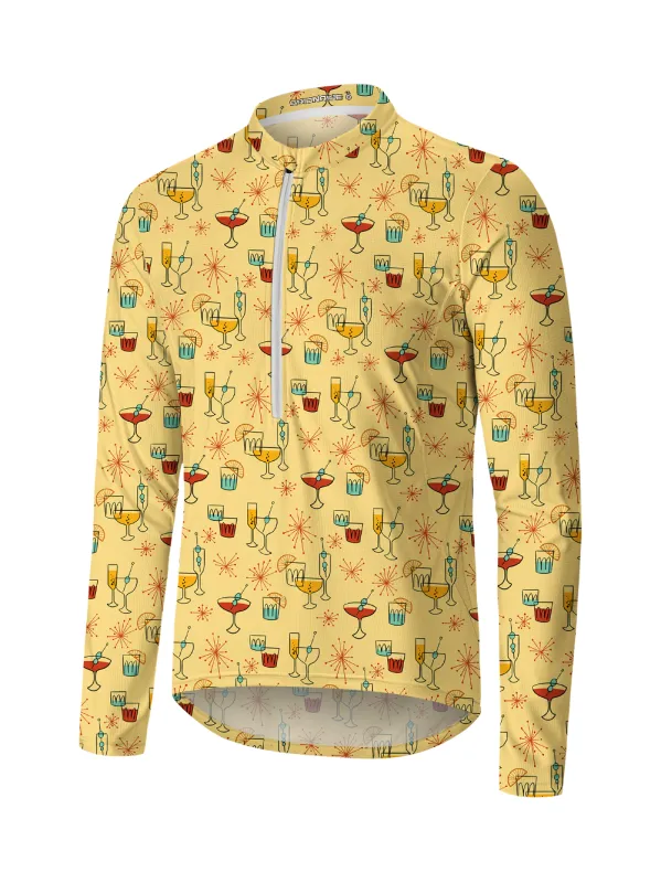 Orionride Wine Glass Fireworks Long Sleeve Half Zipper Mountain Bike Jersey sold by Orionride