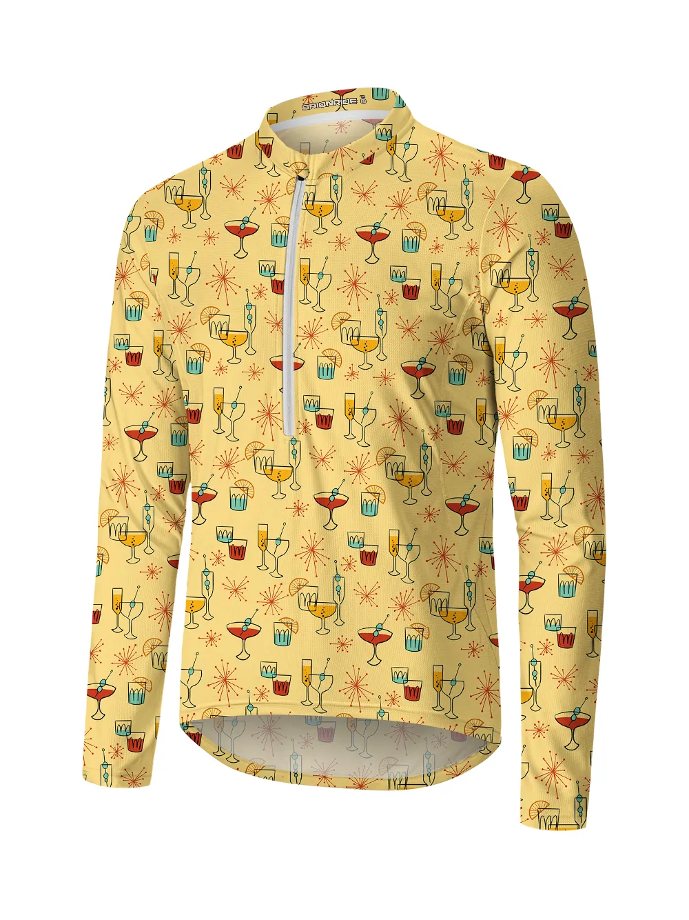 Orionride Wine Glass Fireworks Long Sleeve Half Zipper Mountain Bike Jersey sold by Orionride