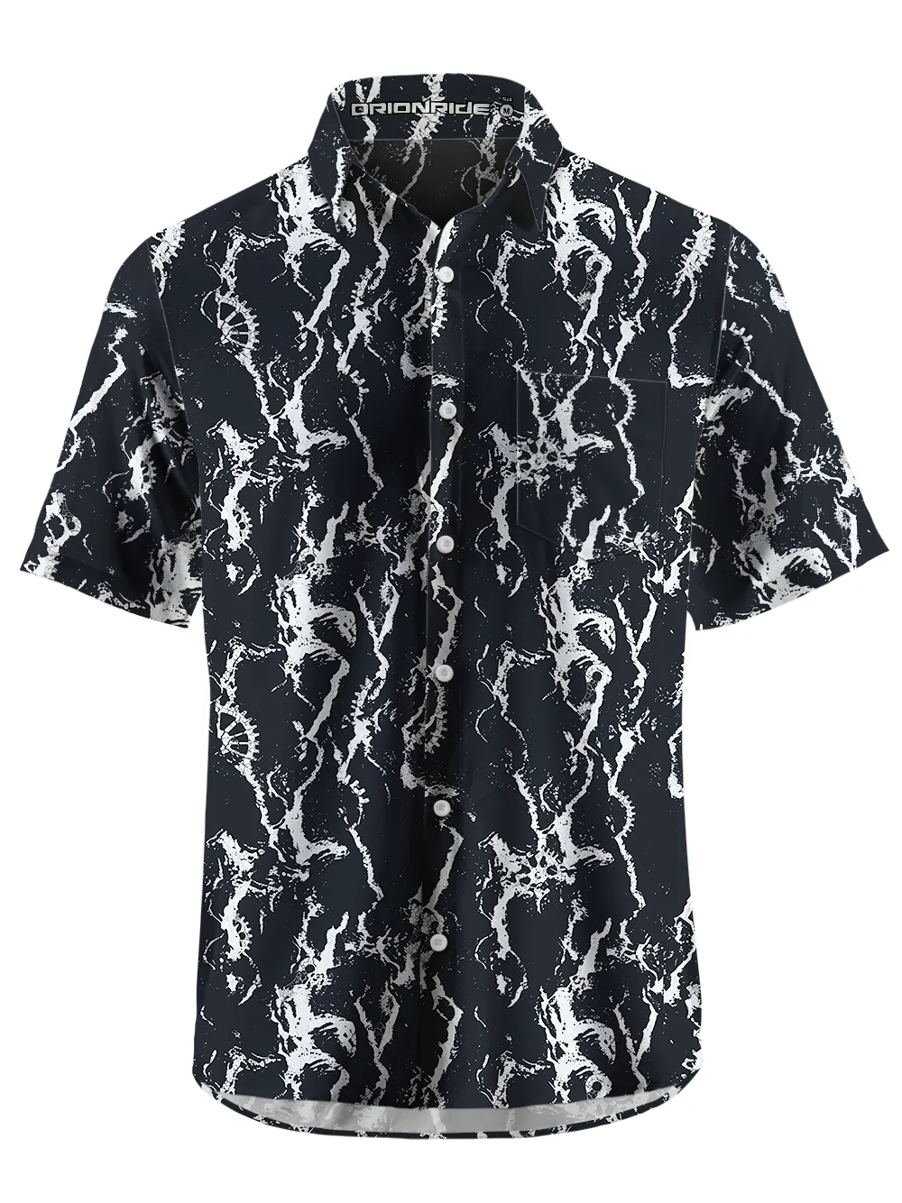 Orionride Marble Stripes Zipper Pockets Ultra Lightweight Short Sleeves Gravel Shirt sold by Orionride