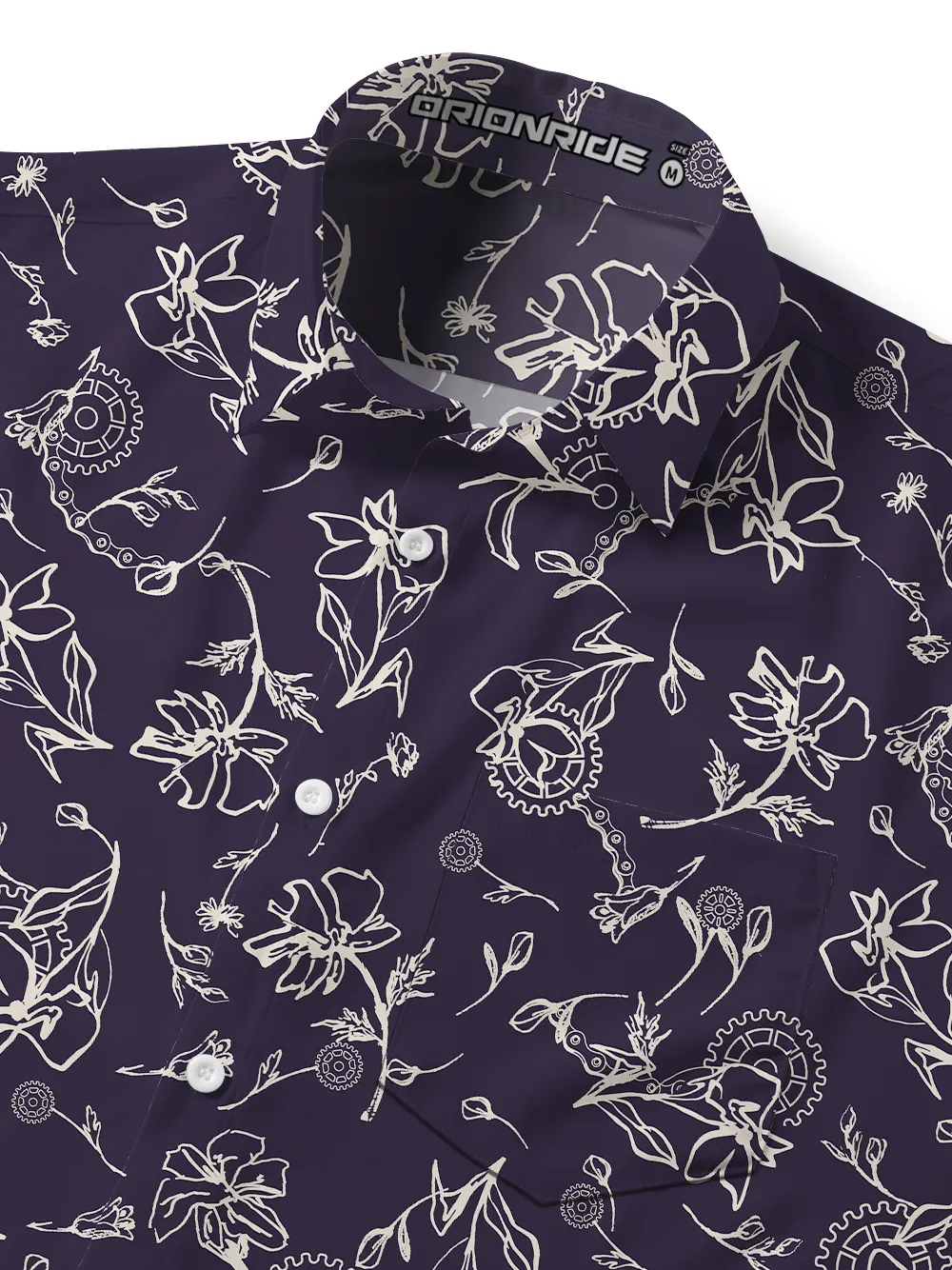 Orionride Linear Gear Flower Zipper Pockets Ultra Lightweight Short Sleeves Gravel Shirt sold by Orionride product image thumbnail 5
