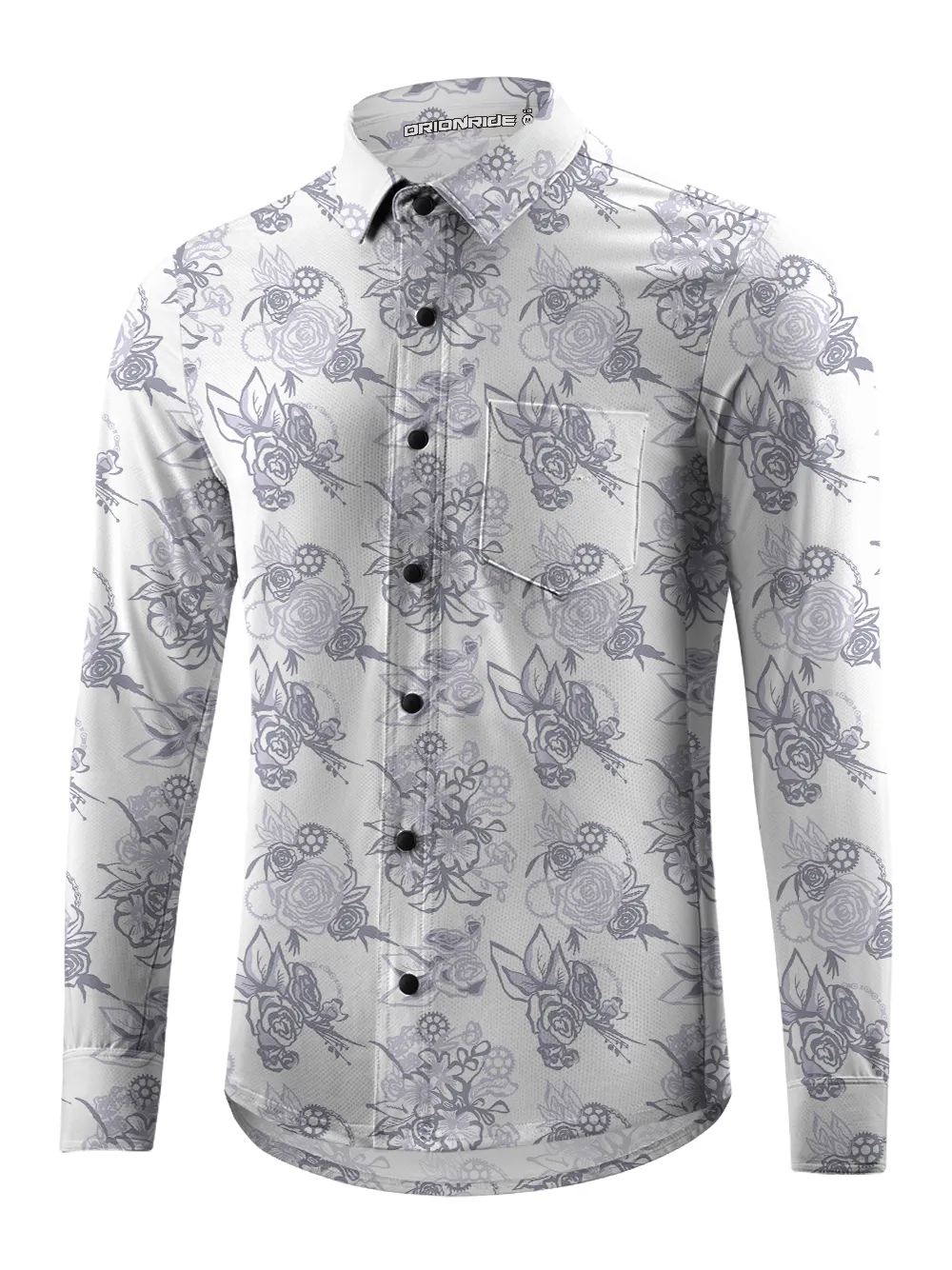 Orionride Simple Rose Men's Stretchy Breathable Long Sleeve Gravel Shirt sold by Orionride product image thumbnail 2