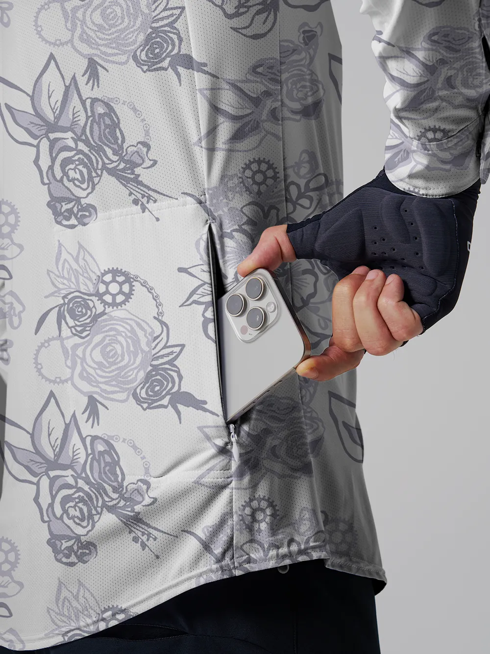 Orionride Simple Rose Men's Stretchy Breathable Long Sleeve Gravel Shirt sold by Orionride product image thumbnail 5