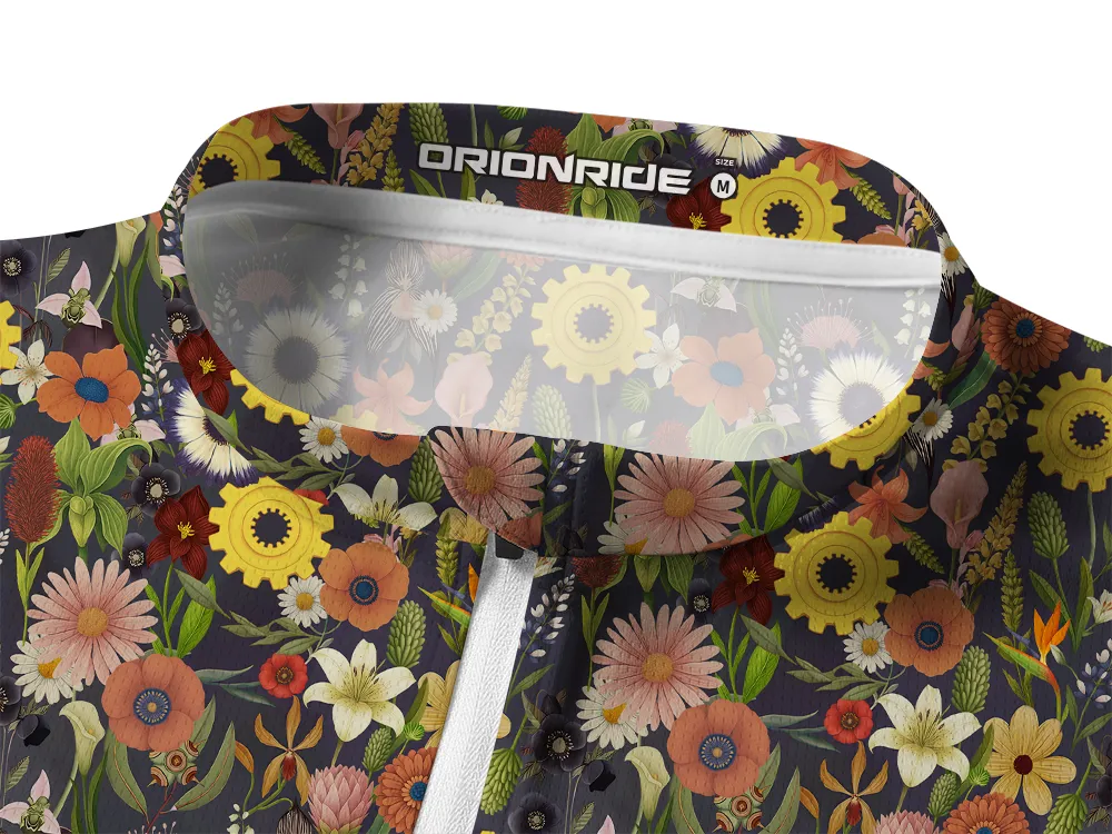 Orionride Hidden Flower Long Sleeve Half Zipper Mountain Bike Jersey sold by Orionride product image thumbnail 3
