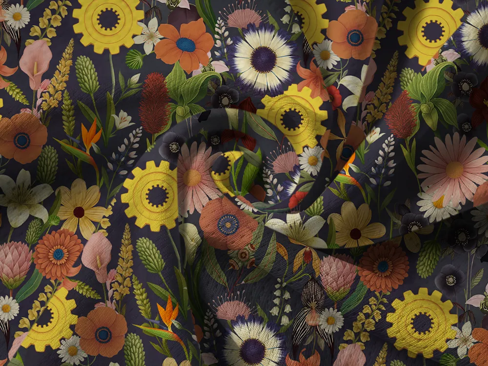 Orionride Hidden Flower Long Sleeve Half Zipper Mountain Bike Jersey sold by Orionride product image thumbnail 5