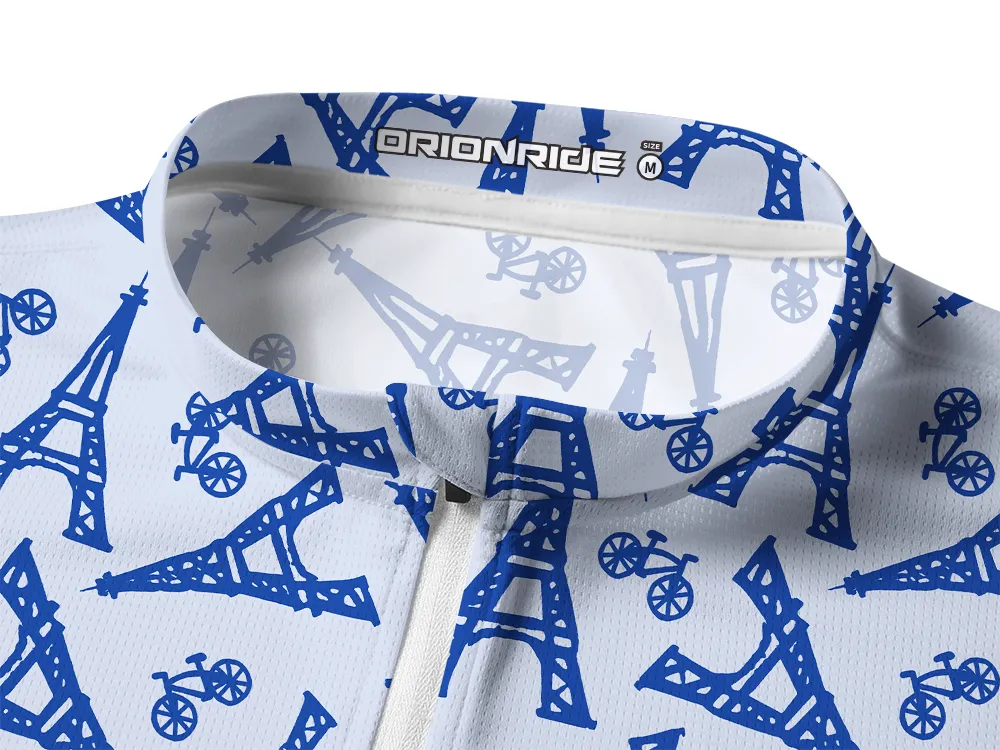 Orionride Eiffel Tower Long Sleeve Half Zipper Mountain Bike Jersey sold by Orionride product image thumbnail 3