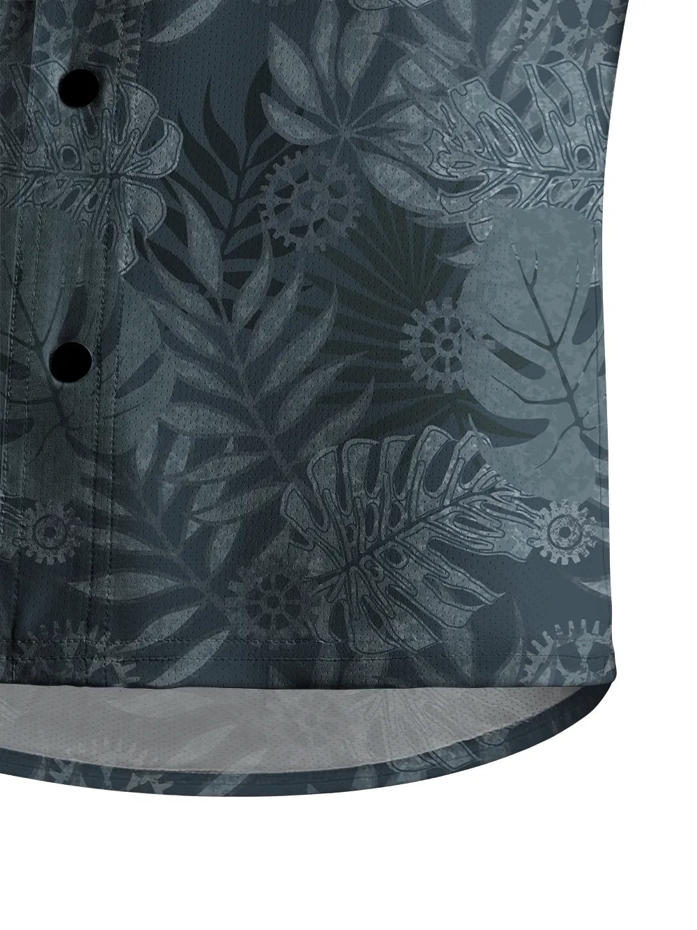 Orionride Dark Monstera Leaves Men's Stretchy Breathable Long Sleeve Gravel Shirt sold by Orionride product image thumbnail 4