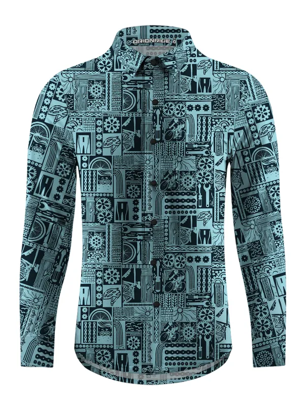 Orionride Cycling Tours Men's Stretchy Breathable Long Sleeve Gravel Shirt sold by Orionride