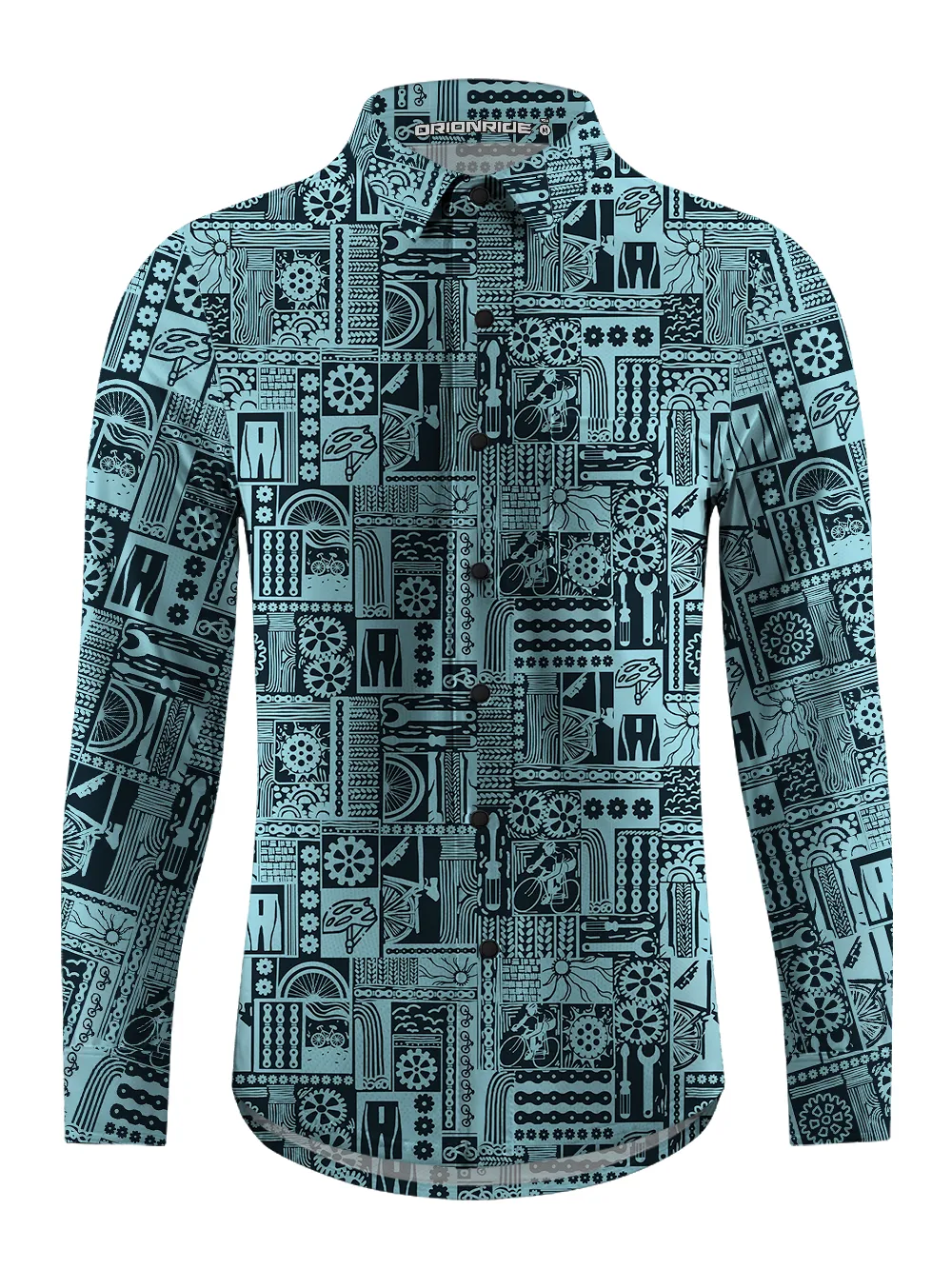 Orionride Cycling Tours Men's Stretchy Breathable Long Sleeve Gravel Shirt sold by Orionride