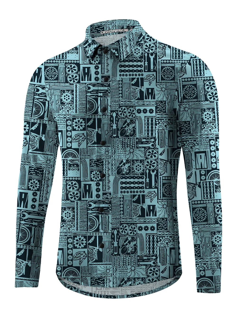 Orionride Cycling Tours Men's Stretchy Breathable Long Sleeve Gravel Shirt sold by Orionride product image thumbnail 2