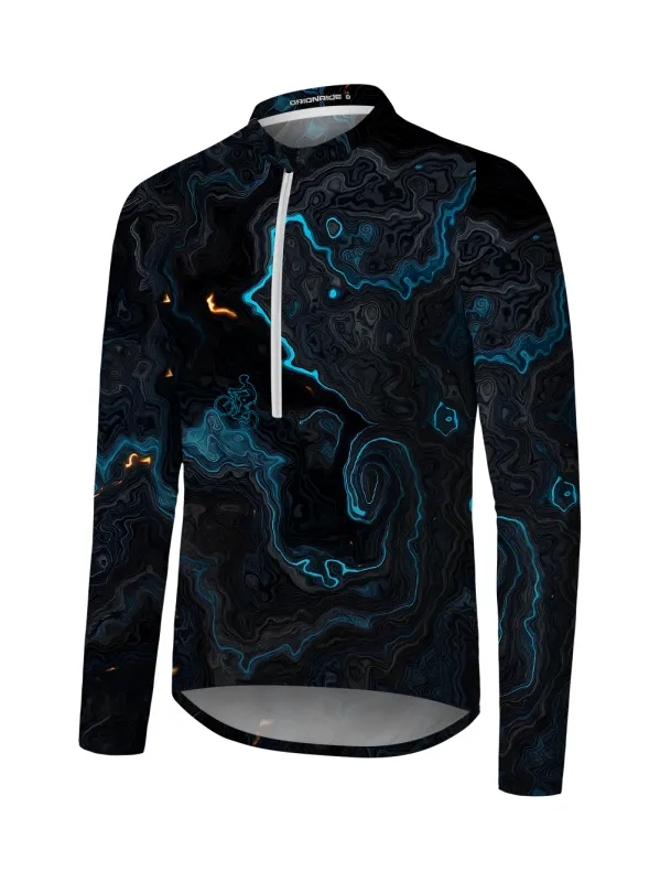 Orionride Luminous Terrain Map Long Sleeve Half Zipper Mountain Bike Jersey sold by Orionride