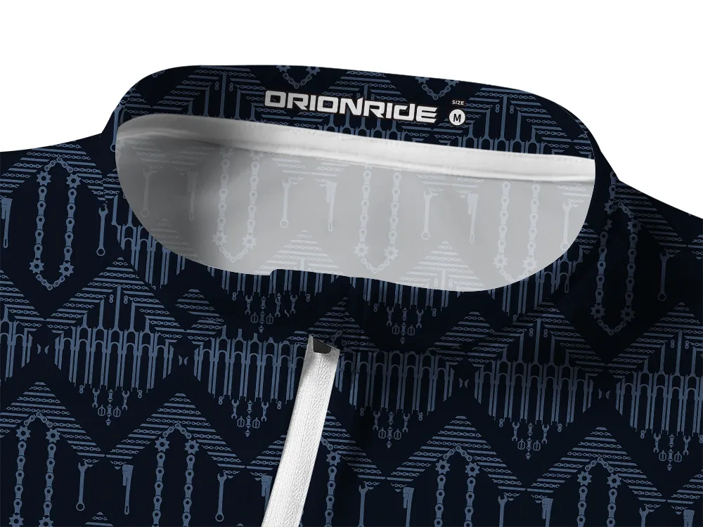 Orionride Checkered Chain Long Sleeve Half Zipper Mountain Bike Jersey sold by Orionride product image thumbnail 3