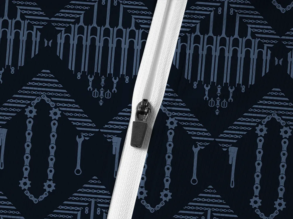 Orionride Checkered Chain Long Sleeve Half Zipper Mountain Bike Jersey sold by Orionride product image thumbnail 4