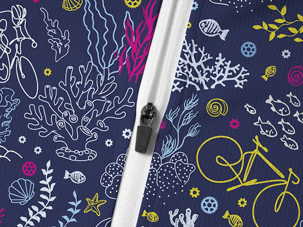 Orionride Coral Bike Long Sleeve Half Zipper Mountain Bike Jersey sold by Orionride product image thumbnail 4