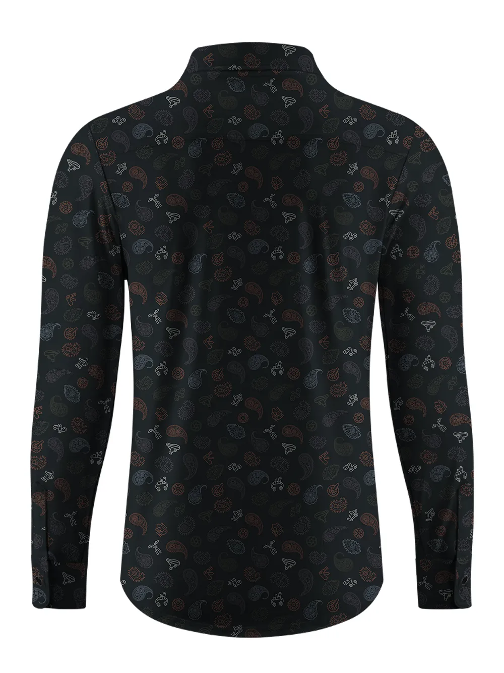 Orionride Strange Cashew Flower Men's Stretchy Breathable Long Sleeve Gravel Shirt sold by Orionride product image thumbnail 3