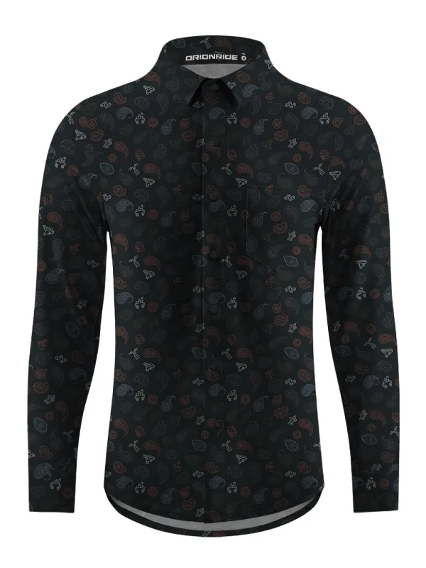 Orionride Strange Cashew Flower Men's Stretchy Breathable Long Sleeve Gravel Shirt sold by Orionride