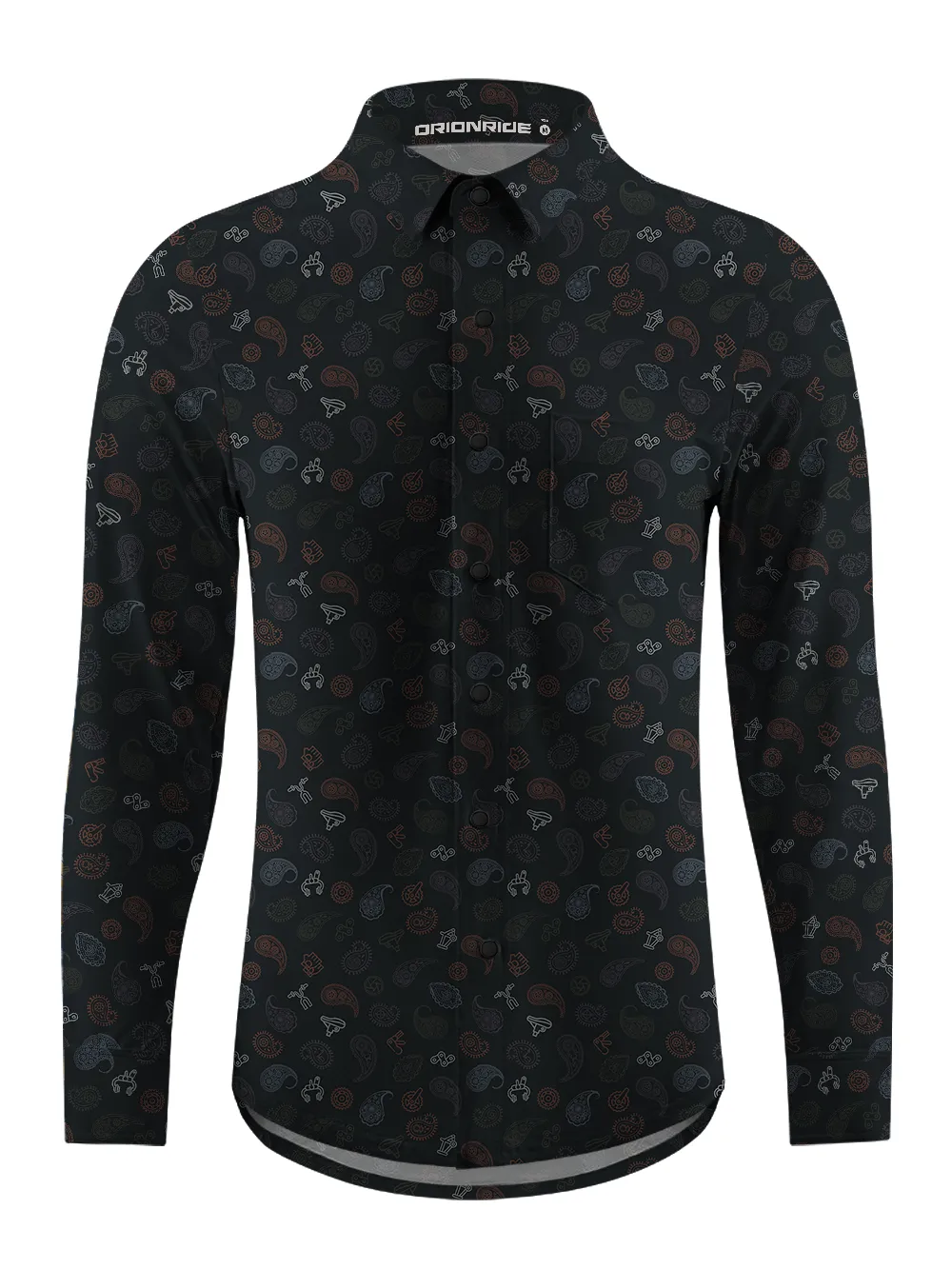 Orionride Strange Cashew Flower Men's Stretchy Breathable Long Sleeve Gravel Shirt sold by Orionride