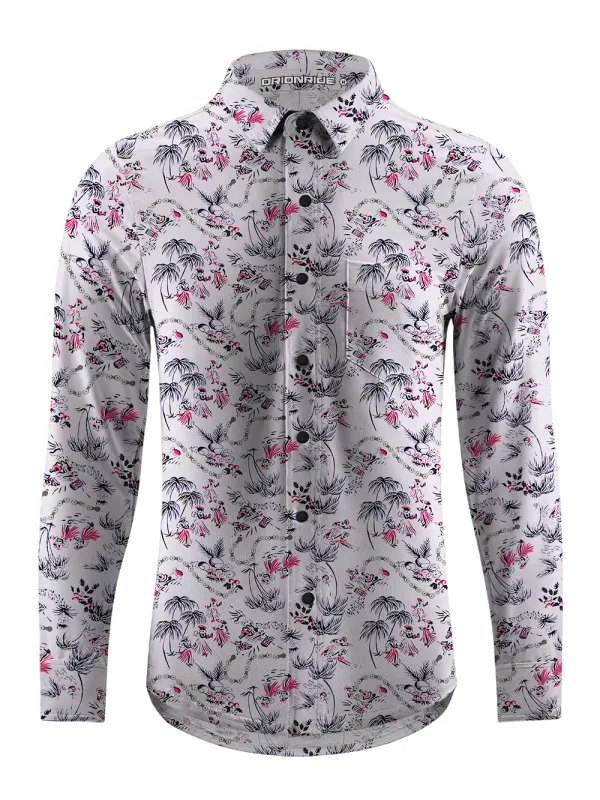 Orionride Chain And Flowers Men's Stretchy Breathable Long Sleeve Gravel Shirt sold by Orionride