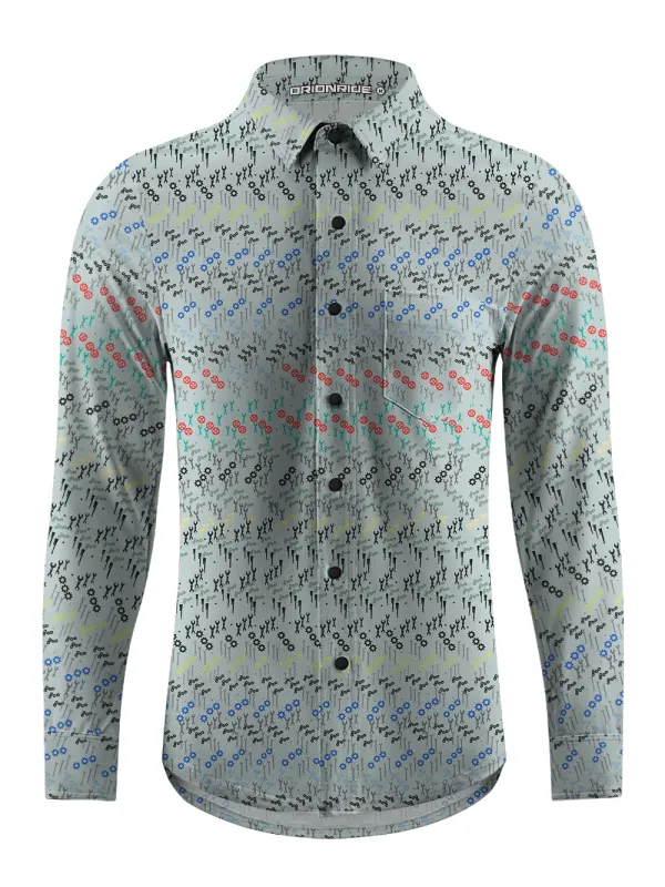 Orionride Neat Parts Men's Stretchy Breathable Long Sleeve Gravel Shirt sold by Orionride