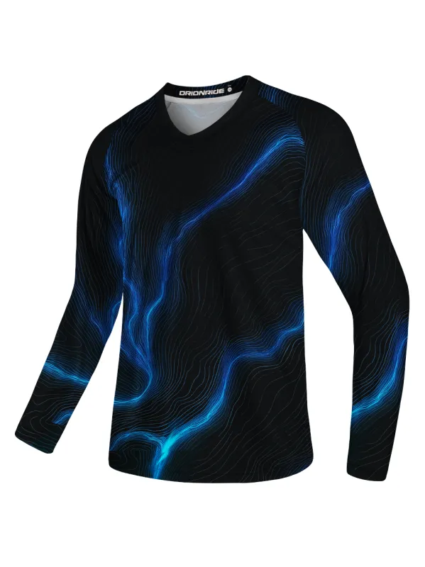 Orionride Neon Contour Lines Long Sleeve Downhill Jersey sold by Orionride