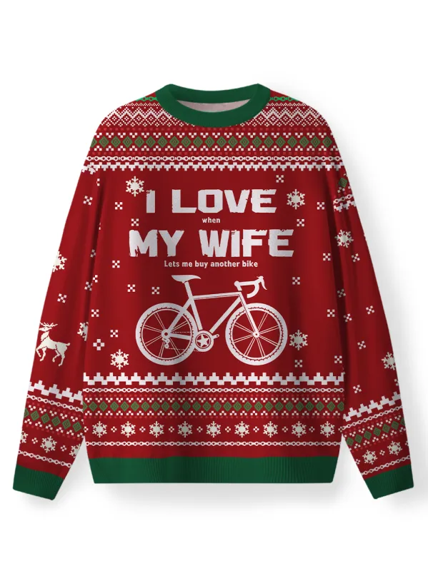 Orionride I Love My Wife Men's Sweaters made by Orionride
