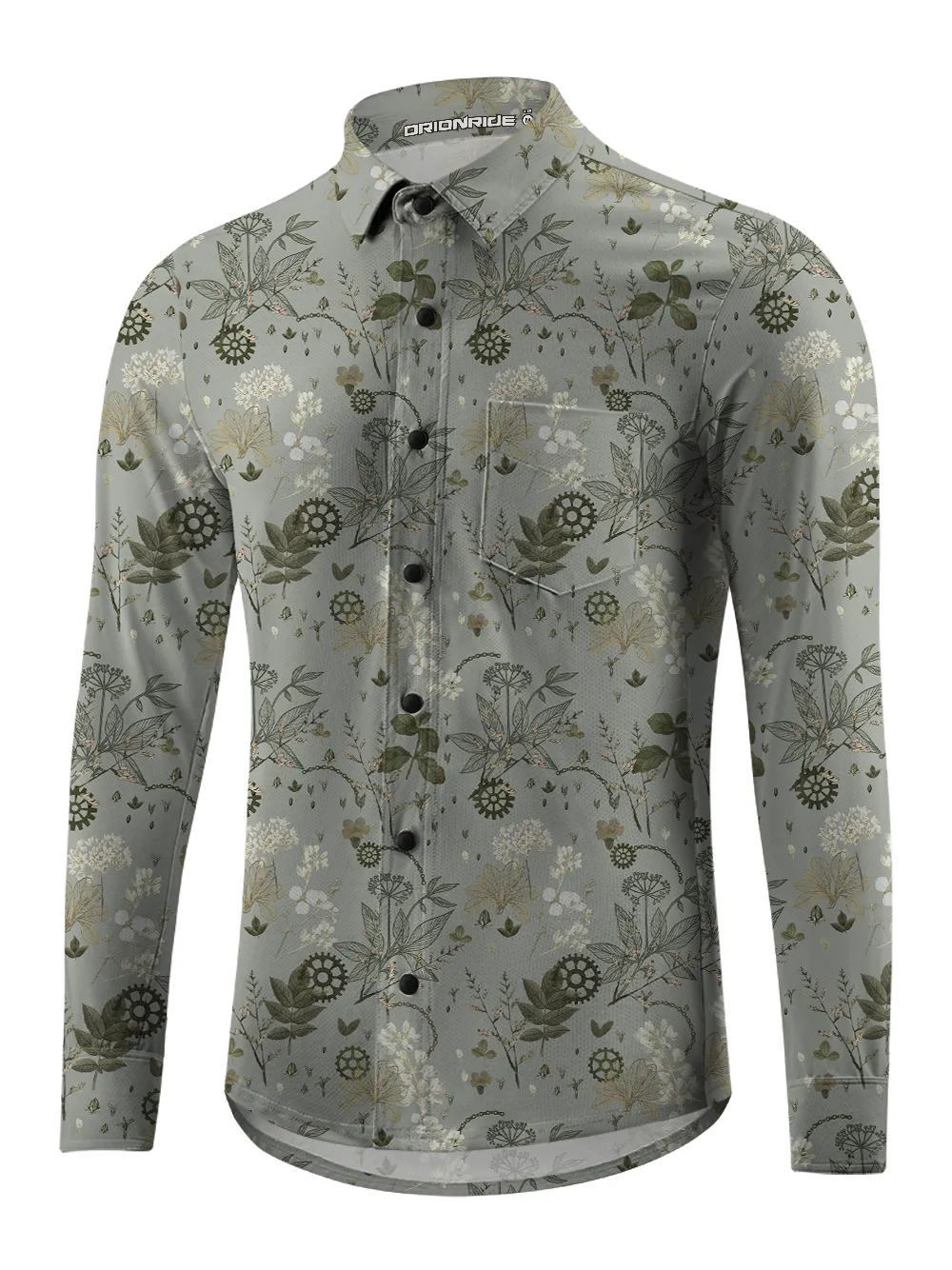 Orionride Withered Leaves Men's Stretchy Breathable Long Sleeve Gravel Shirt sold by Orionride product image thumbnail 2
