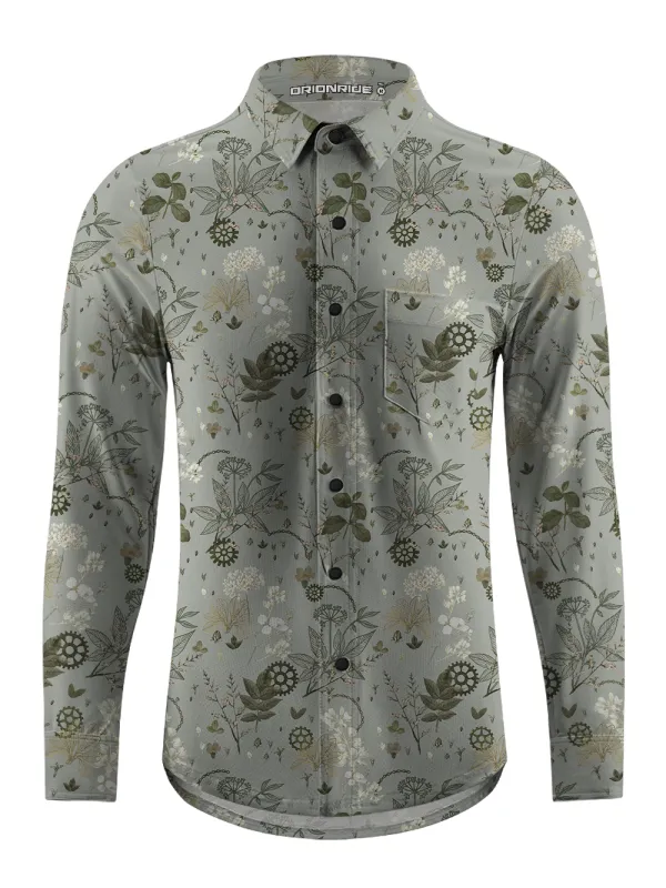 Orionride Withered Leaves Men's Stretchy Breathable Long Sleeve Gravel Shirt sold by Orionride