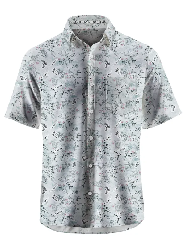 Orionride Whispering Leaves Zipper Pockets Ultra Lightweight Short Sleeves Gravel Shirt sold by Orionride