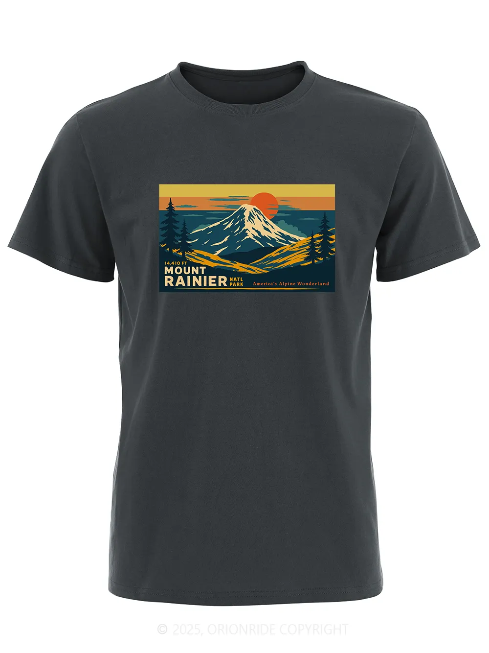 Orionride Mountain Top View Short Sleeves Bike T-Shirt sold by Orionride product image thumbnail 3