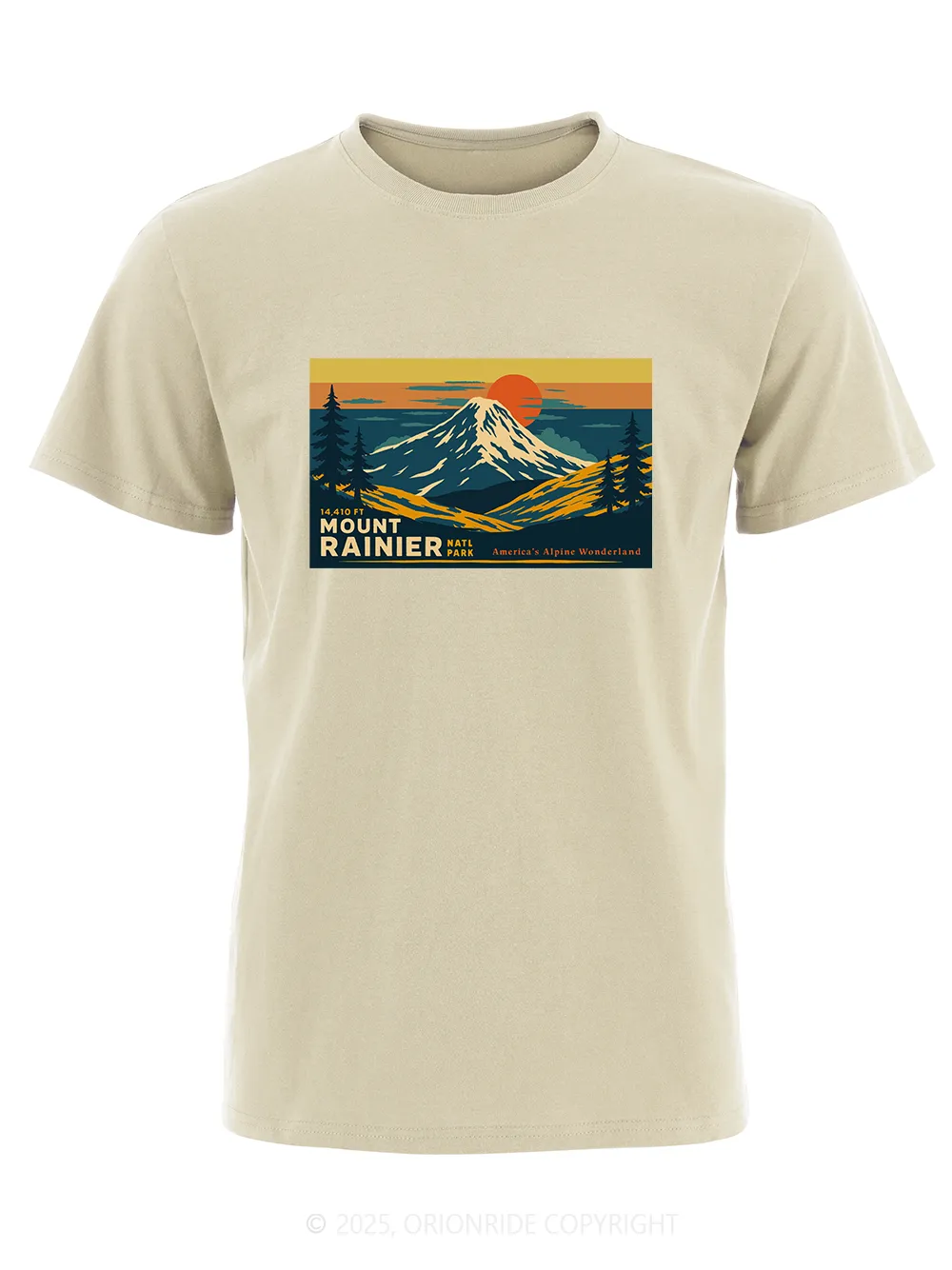 Orionride Mountain Top View Short Sleeves Bike T-Shirt sold by Orionride product image thumbnail 4