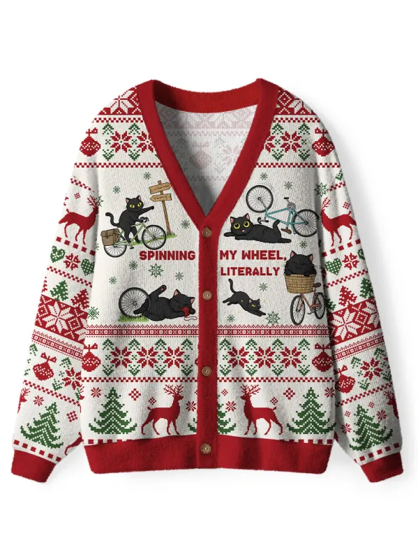 Orionride Happy Cat Men's Cardigan Knit Sweaters sold by Orionride