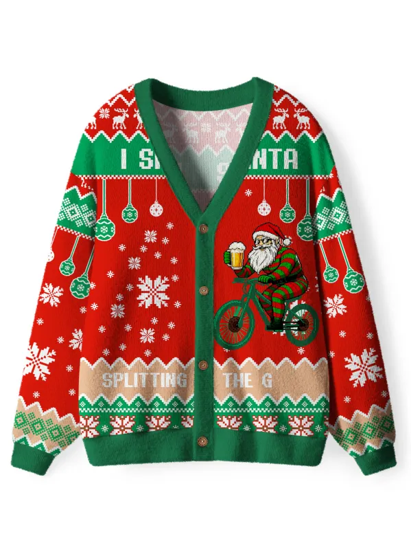 Orionride Santa Claus Men's Cardigan Knit Sweaters sold by Orionride