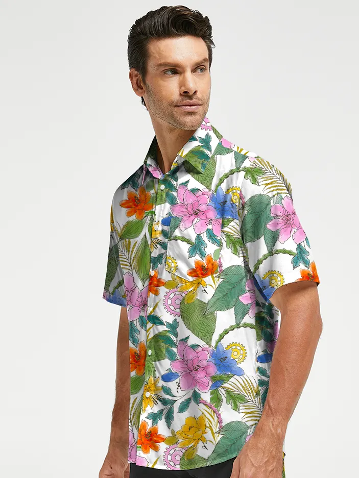 Orionride Ink And Wash Flower Zipper Pockets Ultra Lightweight Short Sleeves Gravel Shirt sold by Orionride product image thumbnail 2