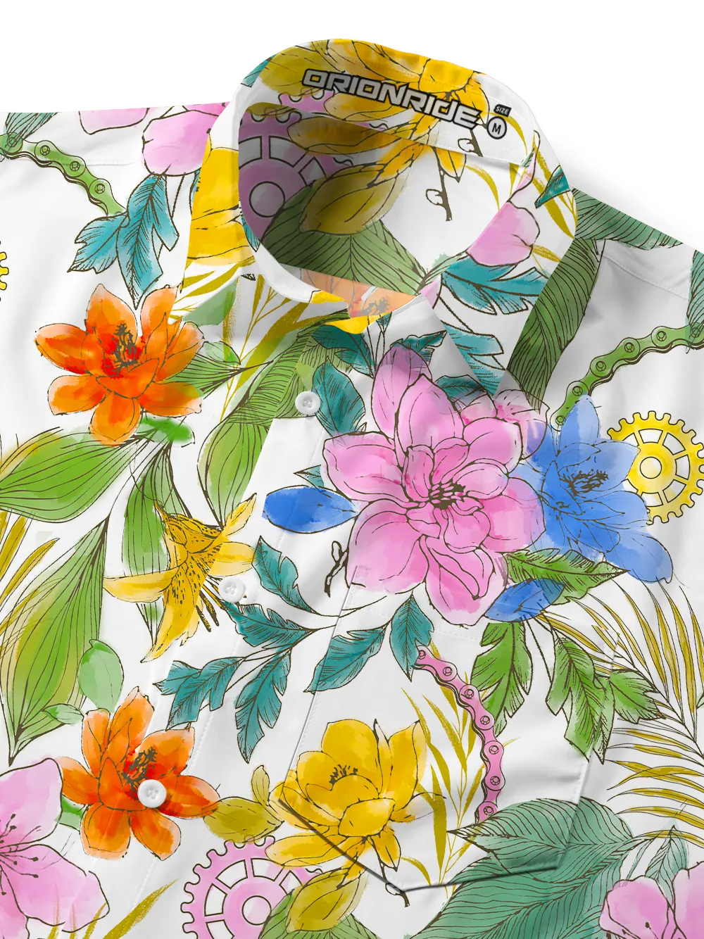 Orionride Ink And Wash Flower Zipper Pockets Ultra Lightweight Short Sleeves Gravel Shirt sold by Orionride product image thumbnail 5