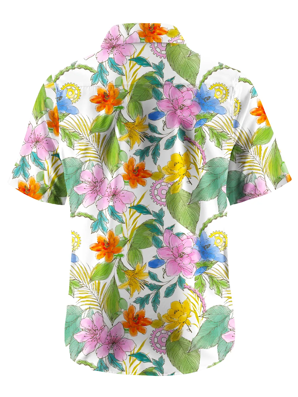 Orionride Ink And Wash Flower Zipper Pockets Ultra Lightweight Short Sleeves Gravel Shirt sold by Orionride product image thumbnail 4