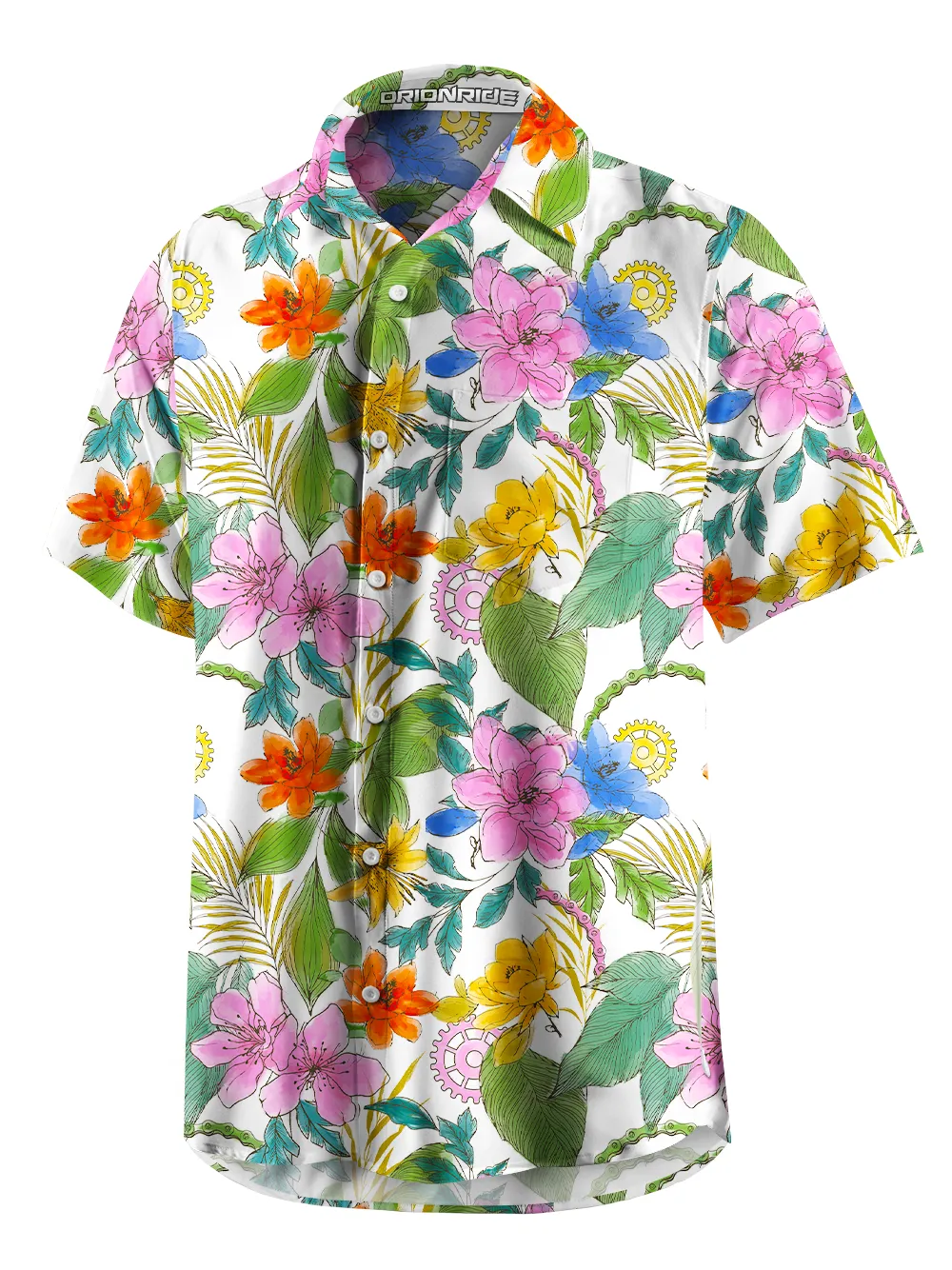 Orionride Ink And Wash Flower Zipper Pockets Ultra Lightweight Short Sleeves Gravel Shirt sold by Orionride product image thumbnail 3