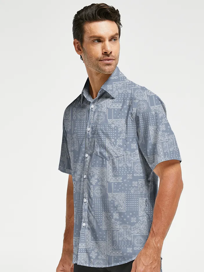 Orionride Cashew Flower Of Wealth Zipper Pockets Ultra Lightweight Short Sleeves Gravel Shirt sold by Orionride product image thumbnail 2