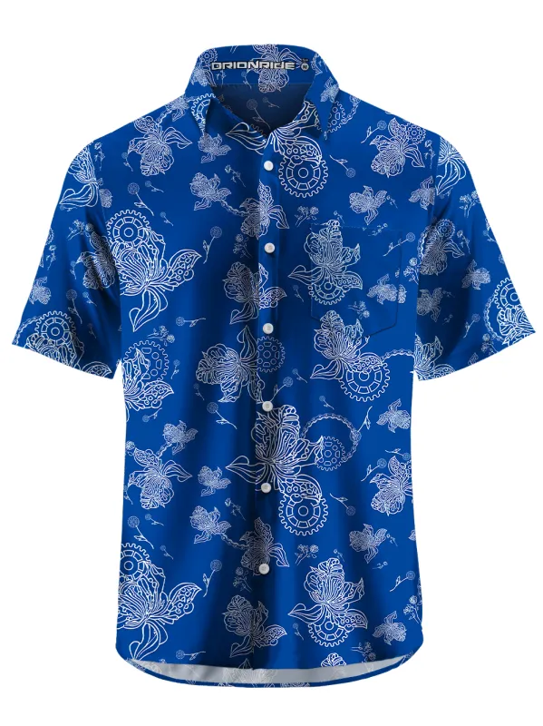 Orionride Linear Floral Zipper Pockets Ultra Lightweight Short Sleeves Gravel Shirt sold by Orionride