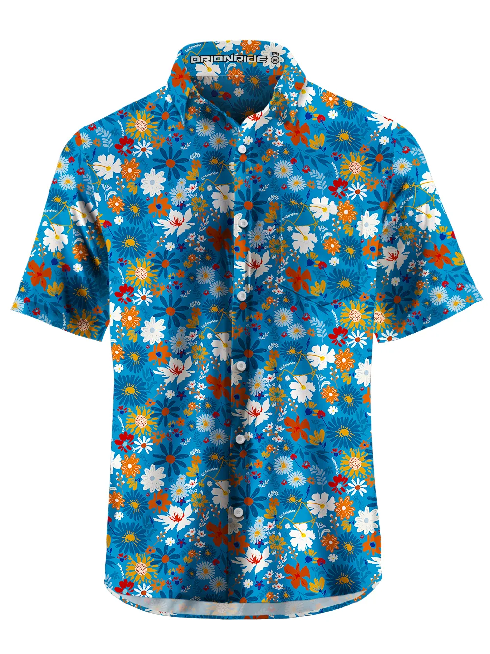 Orionride Sea Of Flowers Zipper Pockets Ultra Lightweight Short Sleeves Gravel Shirt sold by Orionride