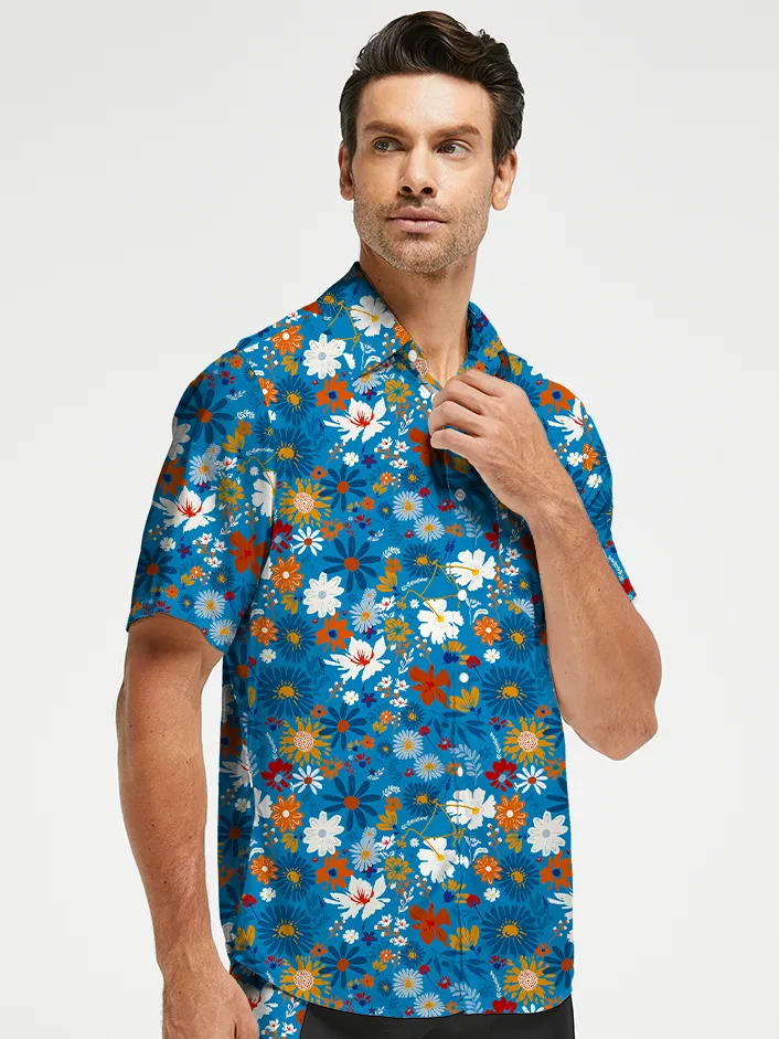 Orionride Sea Of Flowers Zipper Pockets Ultra Lightweight Short Sleeves Gravel Shirt sold by Orionride product image thumbnail 2