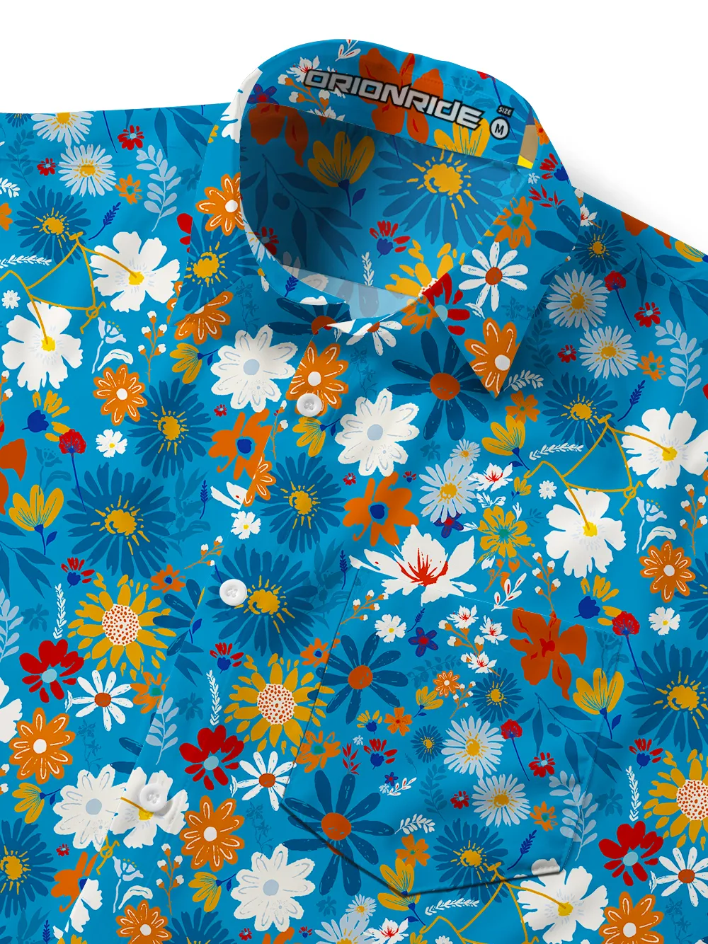 Orionride Sea Of Flowers Zipper Pockets Ultra Lightweight Short Sleeves Gravel Shirt sold by Orionride product image thumbnail 5