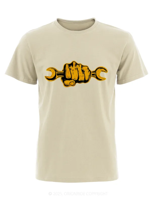 Orionride Holding The Wrench Short Sleeves Bike T-Shirt sold by Orionride